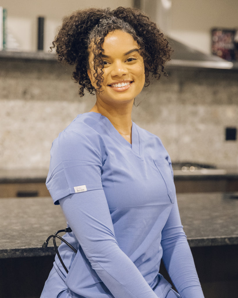 Ceil Blue Scrub Top